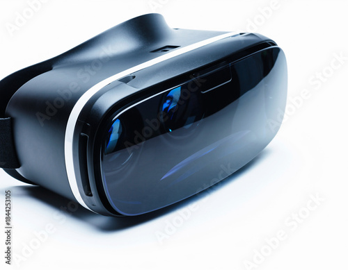 Black optical camera lens device accessory isolated on a metal background