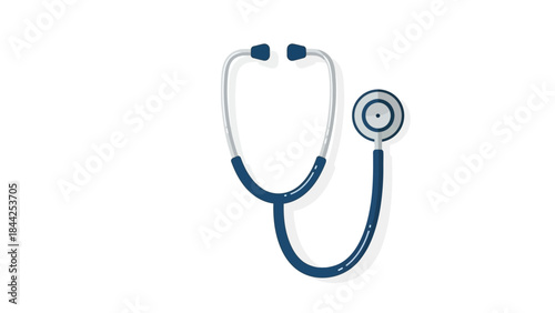 A classic medical stethoscope rendered in a clean, modern graphic style for healthcare concepts