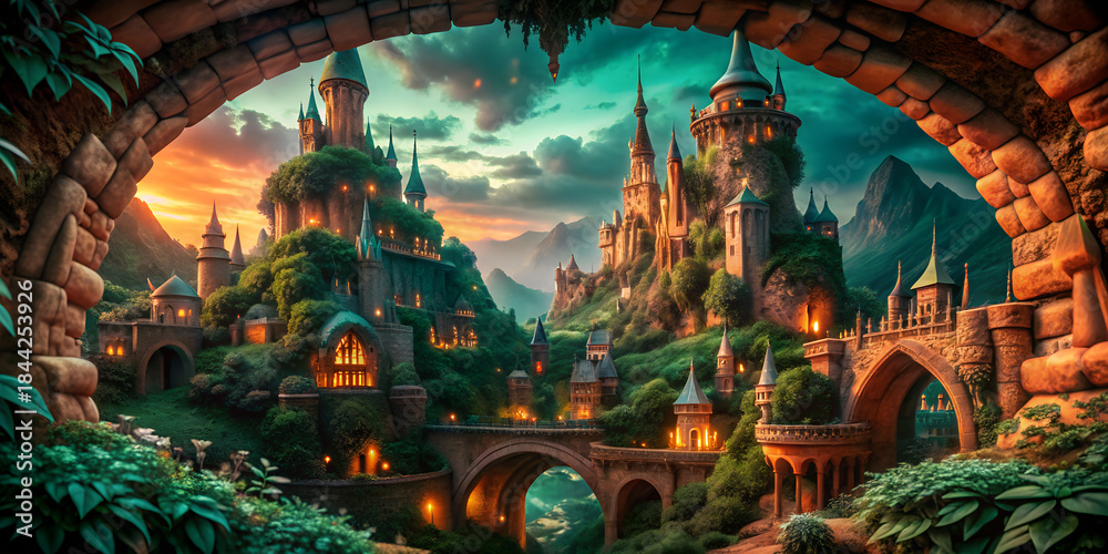 Obraz premium A Wizard's View of the Mountain Kingdom