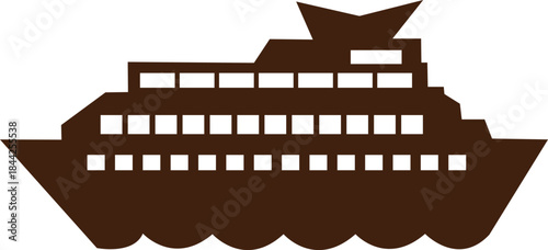 Cruise ship silhouette icon