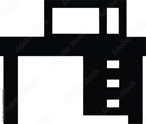 desk icon silhouette vector on transparent background