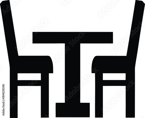 dining chair icon silhouette vector on transparent background