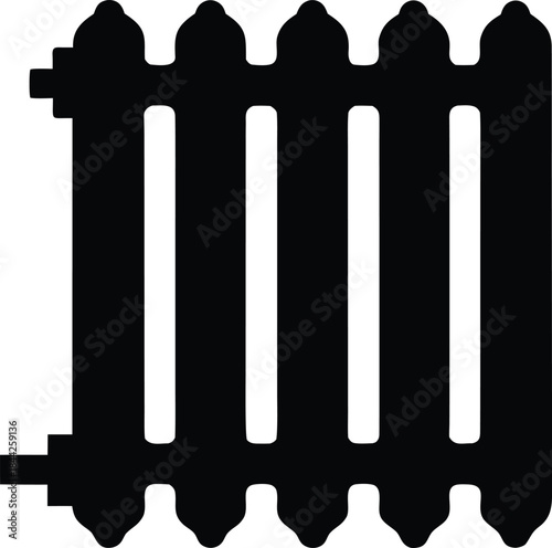 radiator icon silhouette vector on transparent background