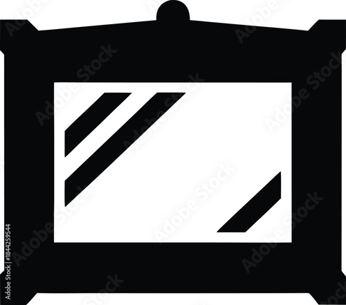 wall mirror icon silhouette vector on transparent background
