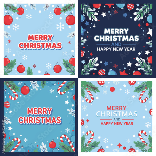 Wonderful Christmas and New Year festive designs perfect for holiday celebrations and greeting cards