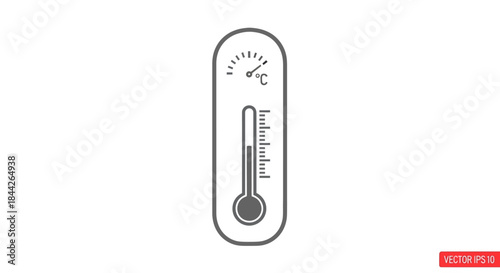 Temperature measurement with a celsius scale thermometer, illustrating temperature readings