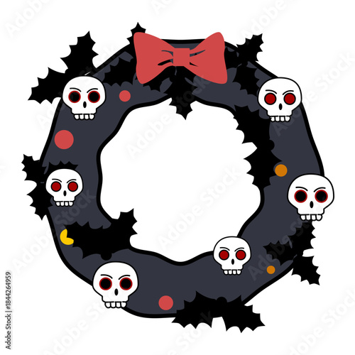 Gothic Christmas Skull with hat icon