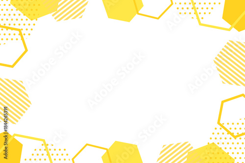 幾何学　フレーム　ポップ　イラスト　イエロー