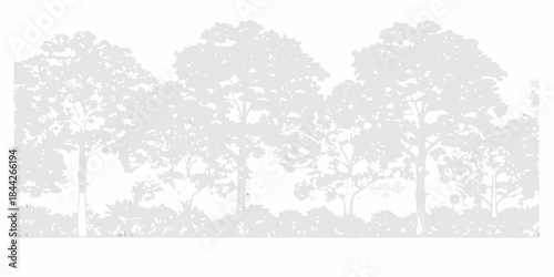Silhouetted forest scene with trees and a small animal at the base