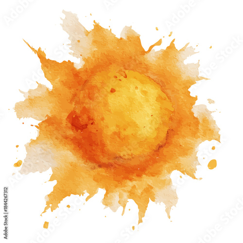 Watercolor-style vector illustration of Solar Flare, isolated on a clean white background.