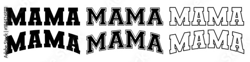 Retro Mama Varsity Sports Team Lettering Graphics Set