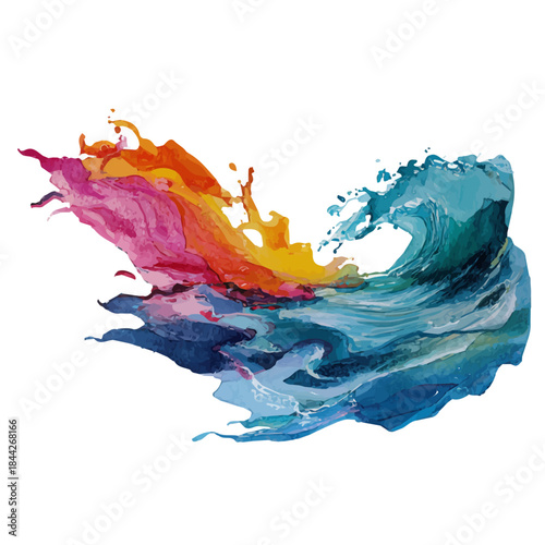 Rush, watercolor illustration, vector style, isolated on a white background.