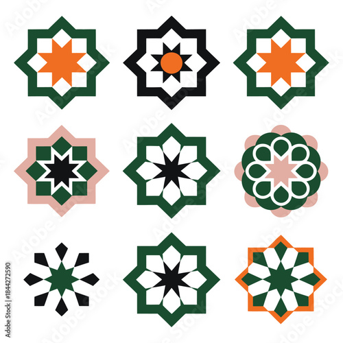 Islamic Ramadan ornament vector design with traditional Arabic patterns for festive greeting cards, social media graphics, banners, and Eid celebration materials.