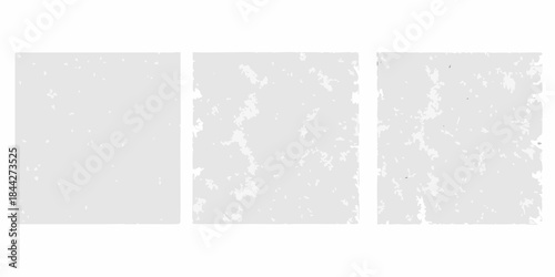 Abstract triptych with varying textured light gray backgrounds
