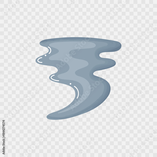 Cute  cartoon weather icon  with watercolour texture isolated on transparent background. Weather watercolor emblem. Tornado. Sign, symbol, sticker, icon, logo, element.Vector illustration.