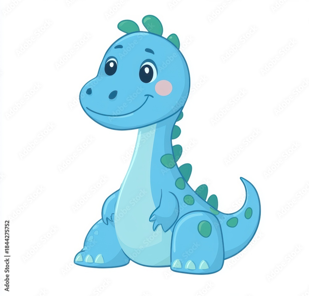 Naklejka premium Soft Pastel Baby Dragon Cute Cartoon Character