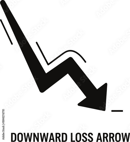 Downward loss arrow graph illustration