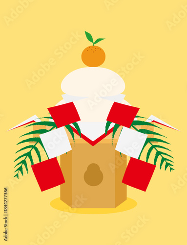 シンプルな鏡餅のイラスト