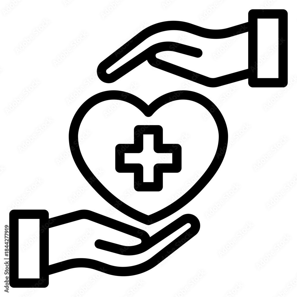 Obraz premium Healthy, society, protection, service, emergency, doctor, treatment, medical, report, diagnosis, health, prevention, icon vector illustration