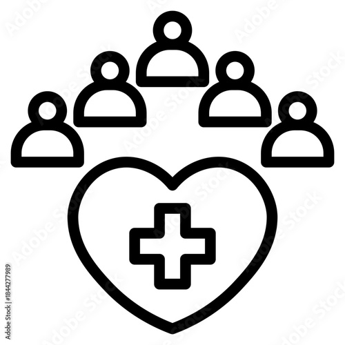Healthy, society, protection, service, emergency, doctor, treatment, medical, report, diagnosis, health, prevention, icon vector illustration