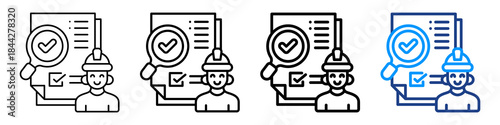 Inspection Icon Different Style Outline Collection Set.
