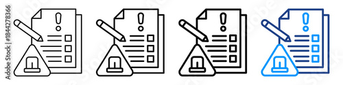 Incident Report Icon Different Style Outline Collection Set.