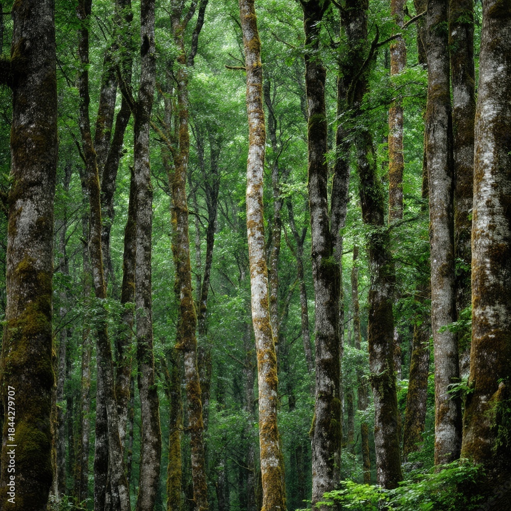 Fototapeta premium A forest of green vegetation.