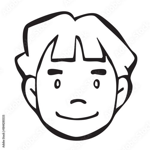 【線画】アイコン_人物・子ども・男の子