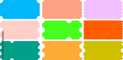 colorful blank coupon set