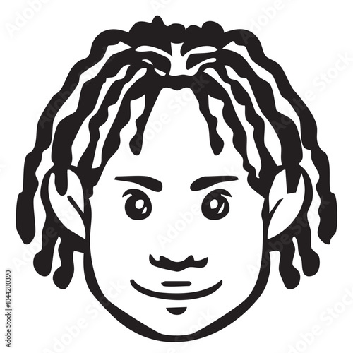 【線画】アイコン_人物・女性・外国人・国籍