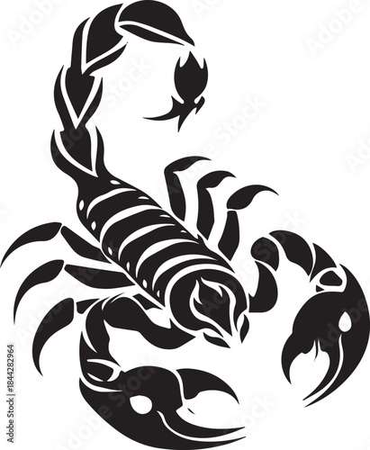 Black Scorpion Tribal Silhouette Vector Illustration Isolated on White Background