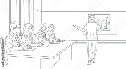 Businesswoman presenting to colleagues in meeting