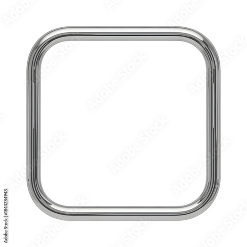 Metal square frame isolated on white background