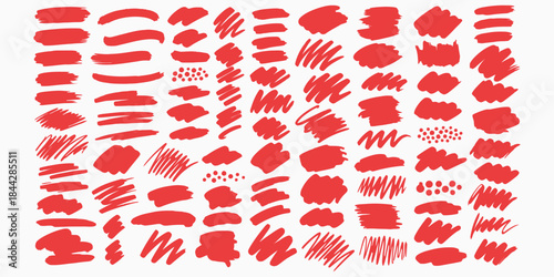 Red lipstick smears isolated on transparent background