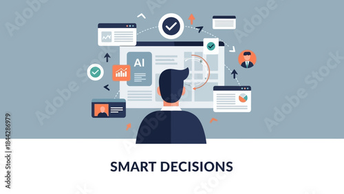 Conceptual image representing smart decision-making processes and artificial intelligence integration in modern business strategies