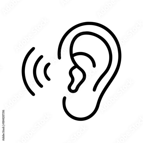 Outline Icon for Hearing or Audition