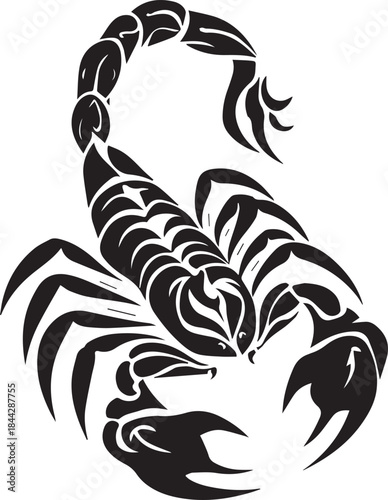Black Scorpion Tribal Silhouette Vector Illustration Isolated on White Background