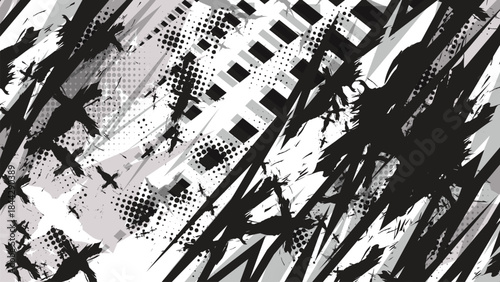 Abstract Racing Background with Grunge Style and Halftone Pattern