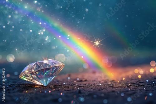 crystal rainbow light effect, abstract prism flare, diamond sparkle, glass glow effect, iridescent light refraction, vibrant color spectrum, high-resolution abstract background, prism light design