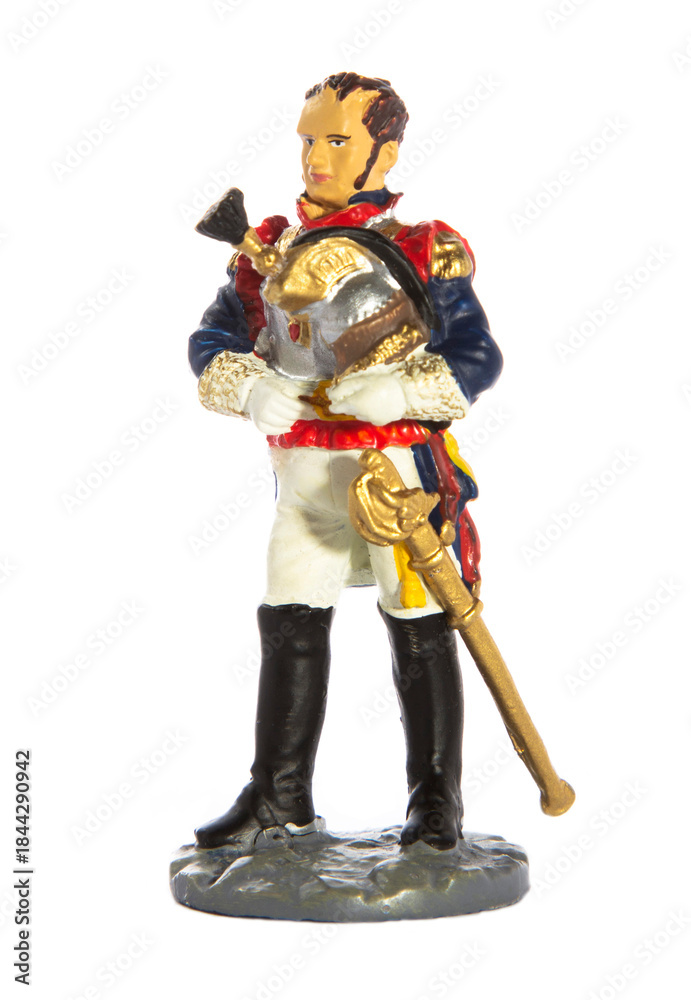 Obraz premium Toy soldier on a white background