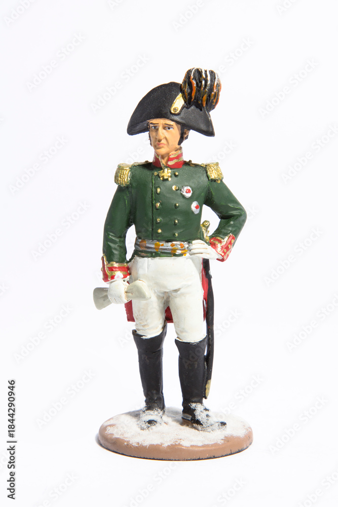 Obraz premium Toy soldier on a white background