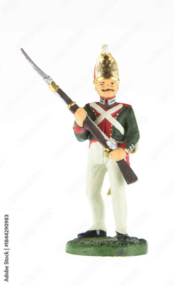Obraz premium Toy soldier on a white background