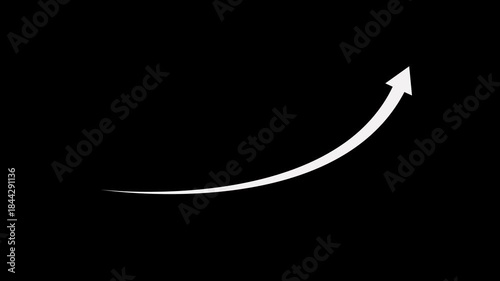 arrow rising transparent channel. Abstract arrow growth chart of economy icon animated down to up arrow animation direction animation.