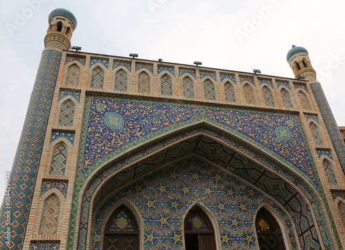 The Sulphur Baths Main Building with colorful tiles and Entrance in Tbilisi, Georgia