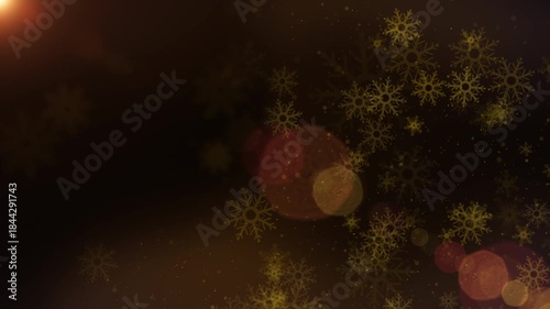 Magical 4K Christmas Snowflake Loop Background with Soft Winter Glow and Elegant Falling Holiday Crystal Animation