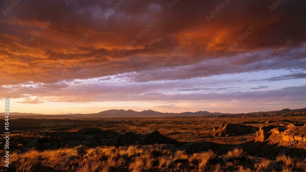 Naklejka premium sunset in the mountains