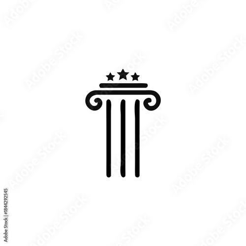 Pillar Vector Icon, Law Firm Logo Template, attorney, lawyer service vector Illustration