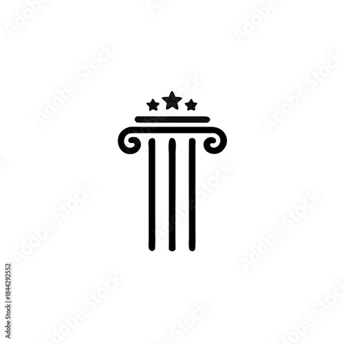 Pillar Vector Icon, Law Firm Logo Template, attorney, lawyer service vector Illustration