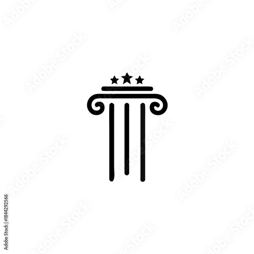 Pillar Vector Icon, Law Firm Logo Template, attorney, lawyer service vector Illustration