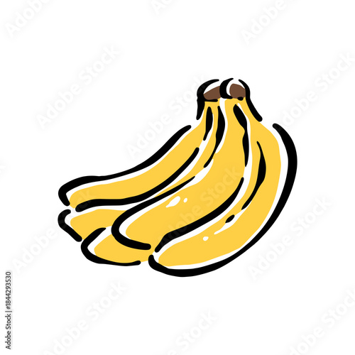 Healthy food vector illustration banana in a hand drawn style. Perfect for nutrition, diet content, meal prep, and educational design.	
